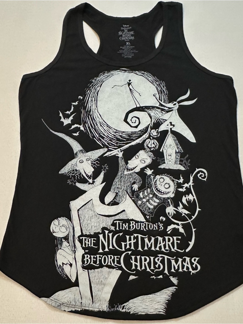 Disney Nightmare Before Christmas Black Racerback Tank Top XL